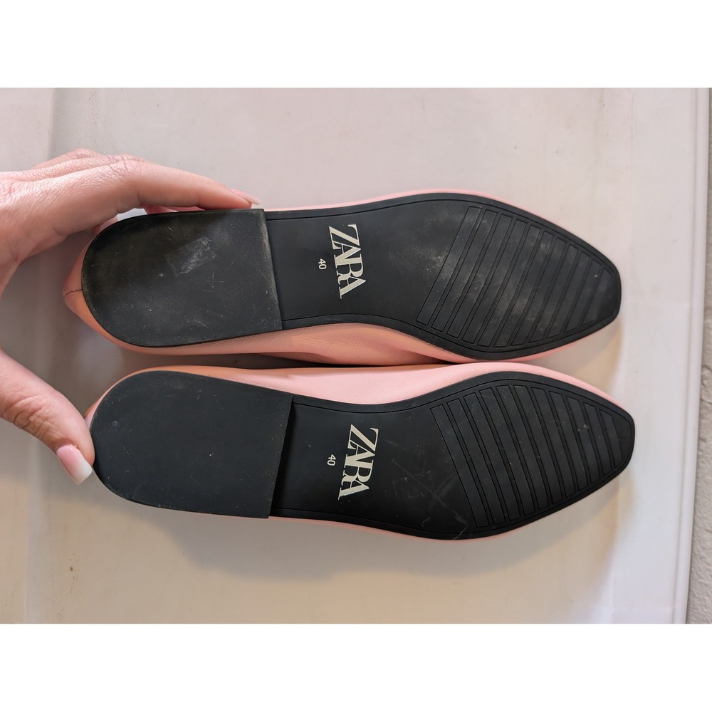 Zara Pink Ballet Flats minimalist square toe NWOT sz EU 40 US 9 - Picture 6 of 6